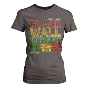 Never Forget Black Wall Street T Shirt For Women Greenwood Tulsa Oklahoma Black History TS09 Dark Chocolate Print Your Wear