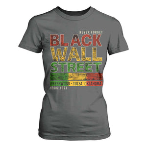 Never Forget Black Wall Street T Shirt For Women Greenwood Tulsa Oklahoma Black History TS09 Dark Heather Print Your Wear