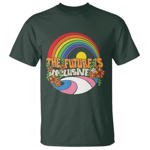 LGBT Pride T Shirt The Future Is Inclusive Rainbow TS09 Dark Forest Green Printyourwear