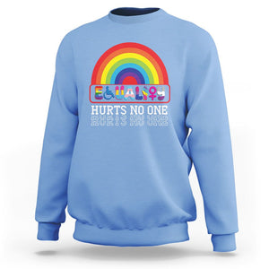 LGBTQ Ally Equality Hurts No One Sweatshirt TS09 Carolina Blue Printyourwear