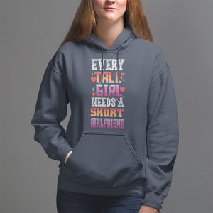 Lesbian Couple Hoodie Every Tall Girl Needs A Short Girlfriend TS09 Navy Printyourwear