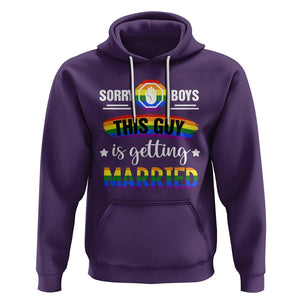 Sorry Boys This Guy Is Getting Married Gay LGBT Pride Hoodie TS09 Purple Printyourwear