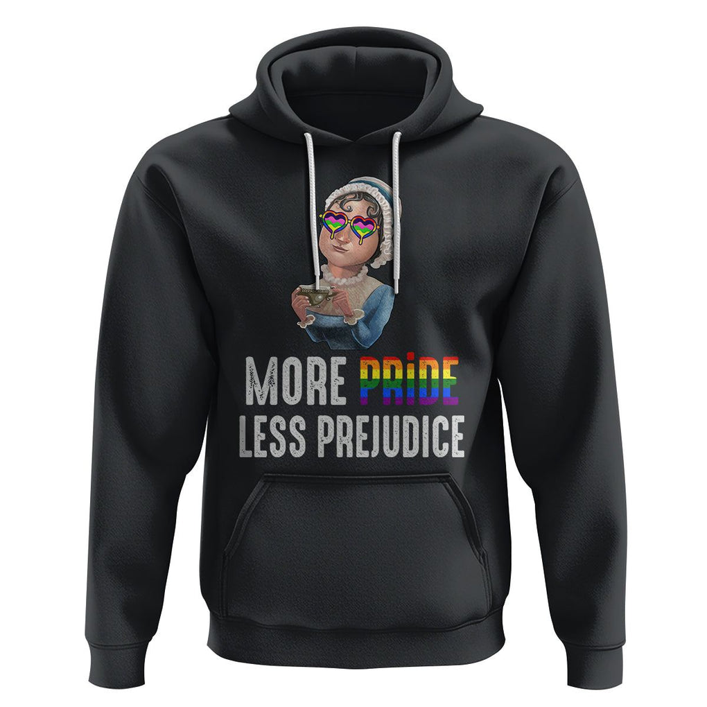 LGBT Pride Hoodie More Pride Less Prejudice Rainbow TS09 Black Printyourwear