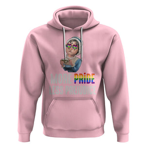 LGBT Pride Hoodie More Pride Less Prejudice Rainbow TS09 Light Pink Printyourwear