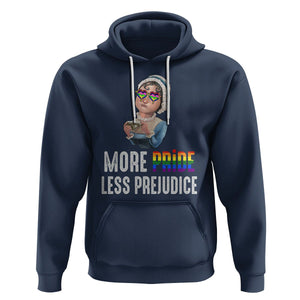 LGBT Pride Hoodie More Pride Less Prejudice Rainbow TS09 Navy Printyourwear