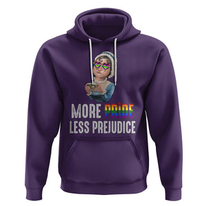 LGBT Pride Hoodie More Pride Less Prejudice Rainbow TS09 Purple Printyourwear