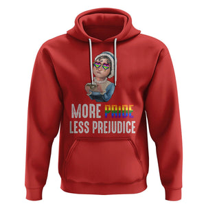 LGBT Pride Hoodie More Pride Less Prejudice Rainbow TS09 Red Printyourwear