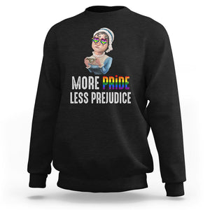 LGBT Pride Sweatshirt More Pride Less Prejudice Rainbow TS09 Black Printyourwear