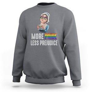 LGBT Pride Sweatshirt More Pride Less Prejudice Rainbow TS09 Charcoal Printyourwear