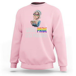 LGBT Pride Sweatshirt More Pride Less Prejudice Rainbow TS09 Light Pink Printyourwear