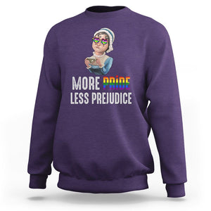 LGBT Pride Sweatshirt More Pride Less Prejudice Rainbow TS09 Purple Printyourwear