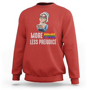 LGBT Pride Sweatshirt More Pride Less Prejudice Rainbow TS09 Red Printyourwear