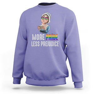 LGBT Pride Sweatshirt More Pride Less Prejudice Rainbow TS09 Violet Printyourwear