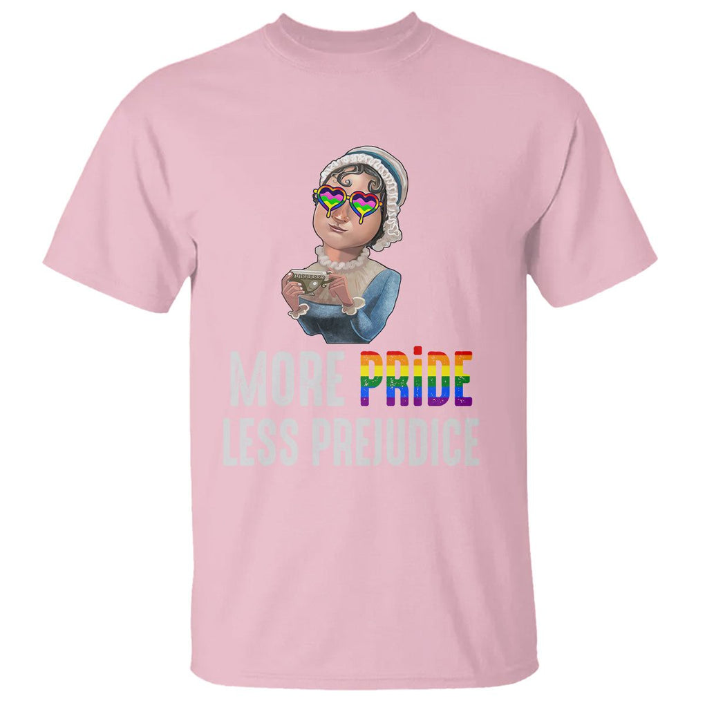 LGBT Pride T Shirt More Pride Less Prejudice Rainbow TS09 Light Pink Printyourwear