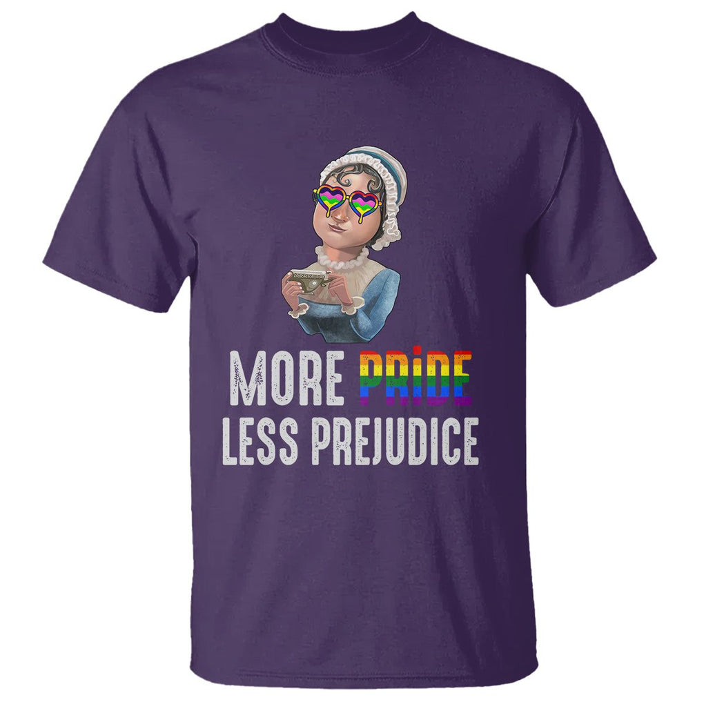 LGBT Pride T Shirt More Pride Less Prejudice Rainbow TS09 Purple Printyourwear