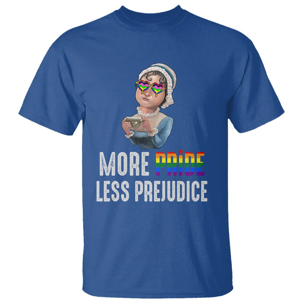 LGBT Pride T Shirt More Pride Less Prejudice Rainbow TS09 Royal Blue Printyourwear