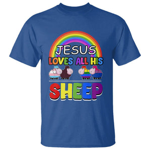 LGBT Pride T Shirt Jesus Loves All His Sheep Lesbian Gay Bisexual Transgender Black White TS09 Royal Blue Printyourwear