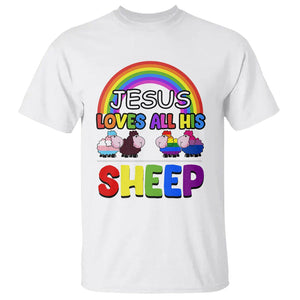 LGBT Pride T Shirt Jesus Loves All His Sheep Lesbian Gay Bisexual Transgender Black White TS09 White Printyourwear