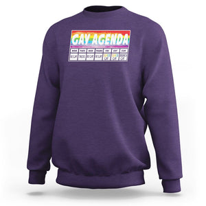 Funny Gay Agenda Weekly Schedule Pride LGBT Pride Sweatshirt TS09 Purple Printyourwear