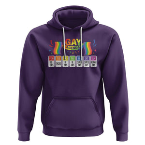 Funny Gay Agenda Weekly Schedule Pride LGBT Pride Hoodie TS09 Purple Printyourwear