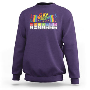 Funny Gay Agenda Weekly Schedule Pride LGBT Pride Sweatshirt TS09 Purple Printyourwear