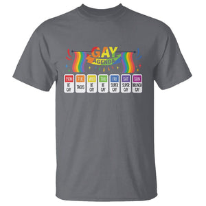 Funny Gay Agenda Weekly Schedule Pride LGBT Pride T Shirt TS09 Charcoal Printyourwear
