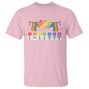 Funny Gay Agenda Weekly Schedule Pride LGBT Pride T Shirt TS09 Light Pink Printyourwear