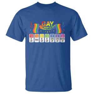 Funny Gay Agenda Weekly Schedule Pride LGBT Pride T Shirt TS09 Royal Blue Printyourwear