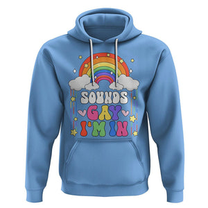 LGBT Pride Hoodie Sound Gay I'm In Rainbow TS09 Carolina Blue Printyourwear