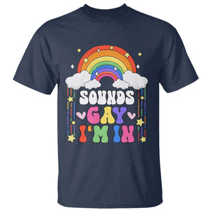 LGBT Pride T Shirt Sound Gay I'm In Rainbow TS09 Navy Printyourwear