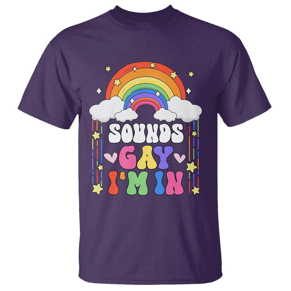 LGBT Pride T Shirt Sound Gay I'm In Rainbow TS09 Purple Printyourwear