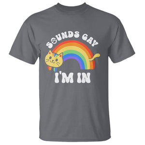 LGBT Cat Lover T Shirt Sound Gay I'm In Funny Rainbow Cat TS09 Charcoal Printyourwear