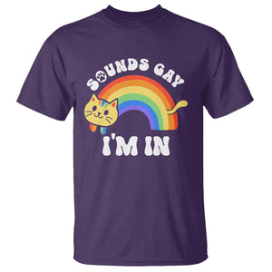 LGBT Cat Lover T Shirt Sound Gay I'm In Funny Rainbow Cat TS09 Purple Printyourwear