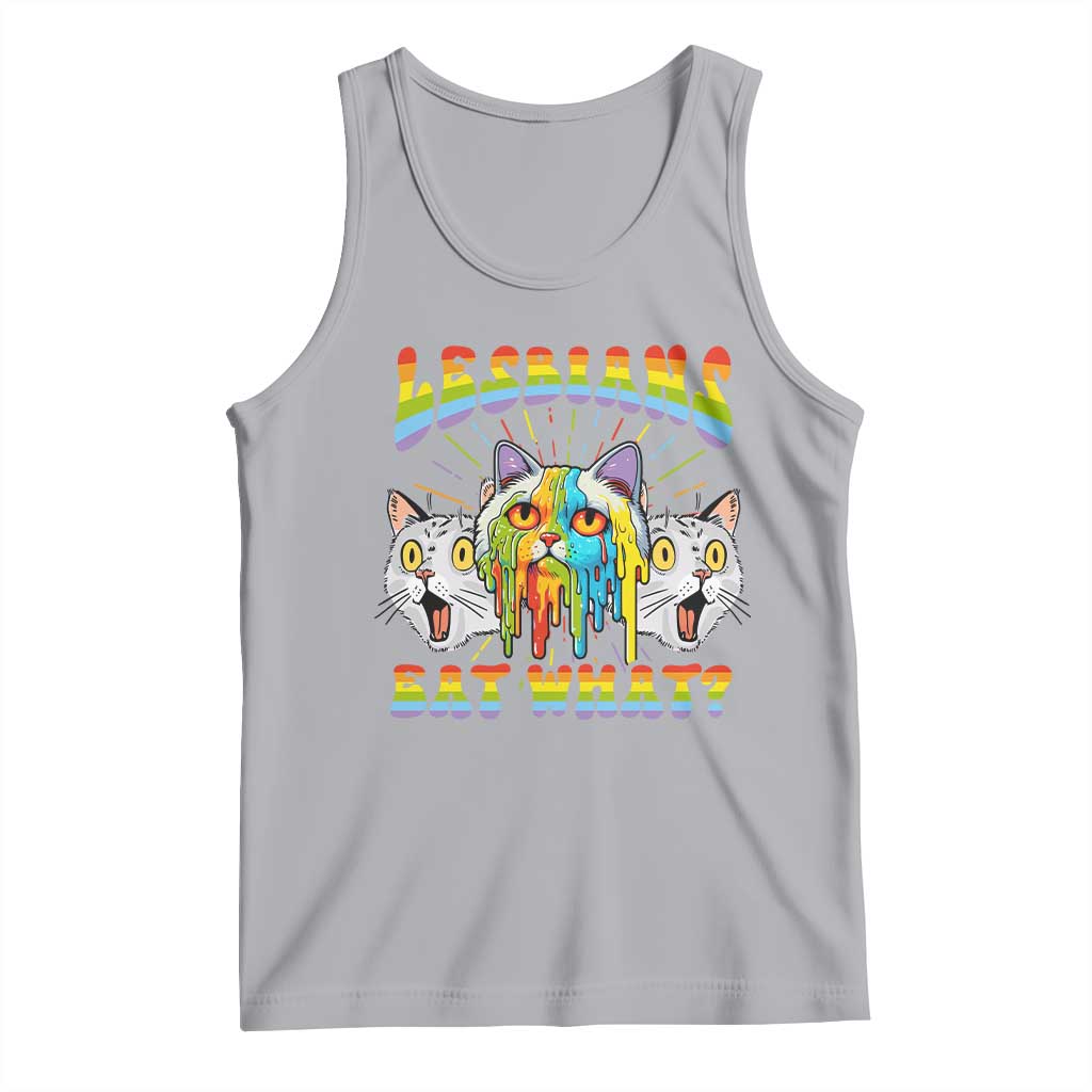 Funny Lesbians Eat What? Tank Top Scared Cat LGBT Pride TS09 Athletic Heather Print Your Wear