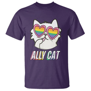 LGBTQ Ally Pride Rainbow Cat Lover T Shirt TS09 Purple Printyourwear