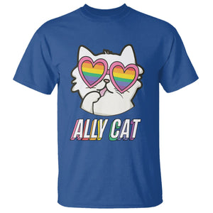 LGBTQ Ally Pride Rainbow Cat Lover T Shirt TS09 Royal Blue Printyourwear