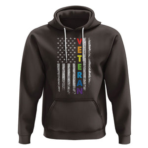 LGBT Veteran Hoodie American Flag Rainbow Military Army TS09 Dark Chocolate Printyourwear