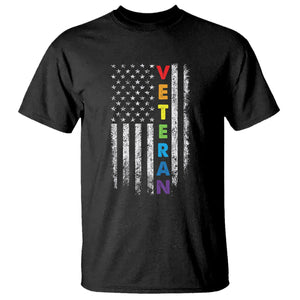 LGBT Veteran T Shirt American Flag Rainbow Military Army TS09 Black Printyourwear