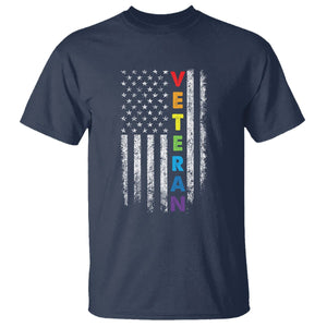 LGBT Veteran T Shirt American Flag Rainbow Military Army TS09 Navy Printyourwear