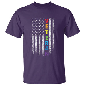 LGBT Veteran T Shirt American Flag Rainbow Military Army TS09 Purple Printyourwear