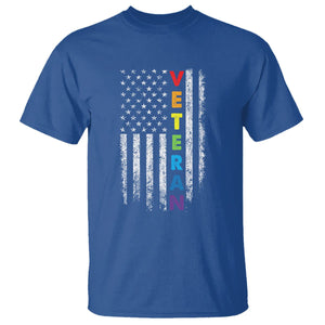 LGBT Veteran T Shirt American Flag Rainbow Military Army TS09 Royal Blue Printyourwear