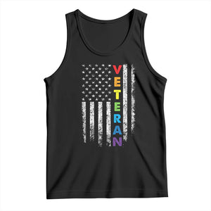 LGBT Veteran Tank Top American Flag Rainbow Military Army TS09 Black Print Your Wear