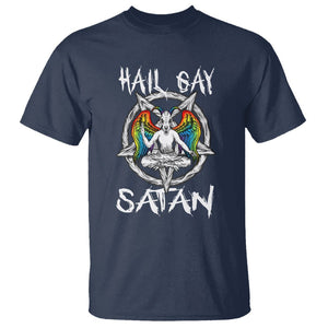 Hail Gay Satan T Shirt Goth Baphomet Devil LGBT Pride TS09 Navy Printyourwear