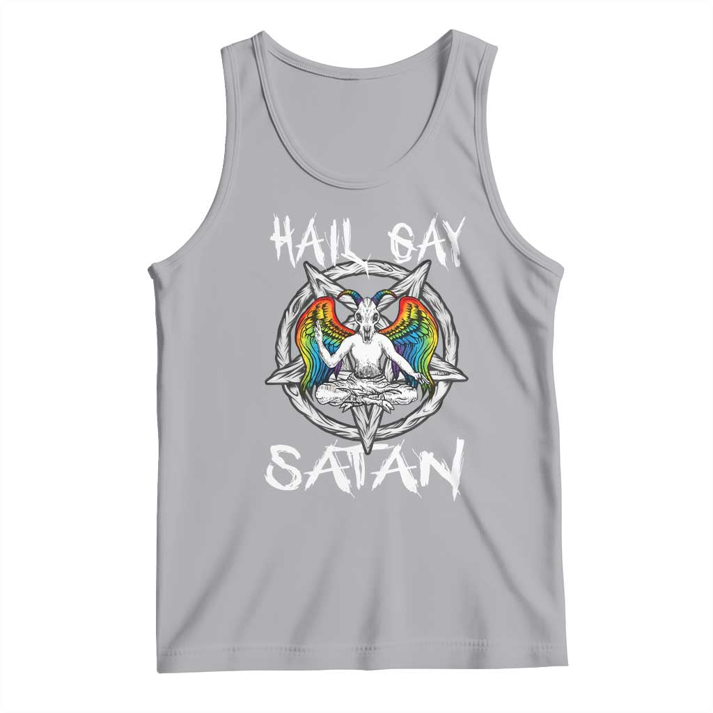 Hail Gay Satan Tank Top Goth Baphomet Devil LGBT Pride TS09 Athletic Heather Print Your Wear