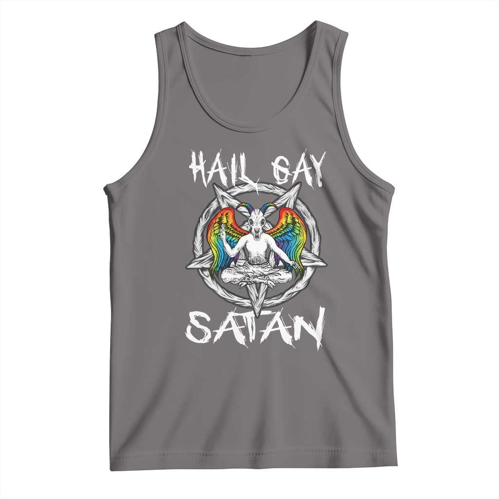 Hail Gay Satan Tank Top Goth Baphomet Devil LGBT Pride TS09 Deep Heather Print Your Wear