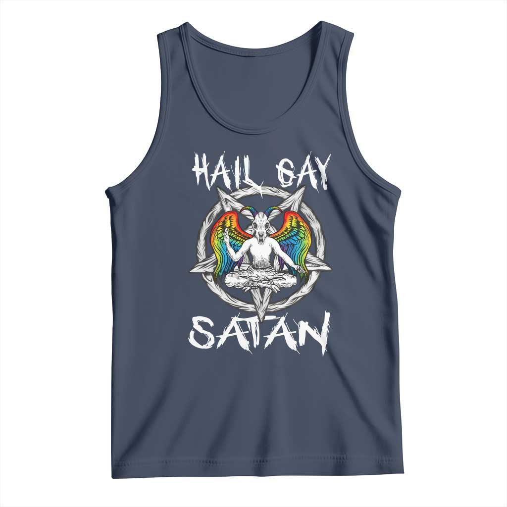 Hail Gay Satan Tank Top Goth Baphomet Devil LGBT Pride TS09 Navy Print Your Wear