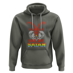 Hail Gay Satan Hoodie Skull Goth Baphomet Devil LGBT Pride TS09 Military Green Printyourwear