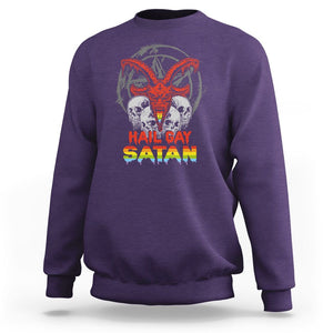 Hail Gay Satan Sweatshirt Skull Goth Baphomet Devil LGBT Pride TS09 Purple Printyourwear