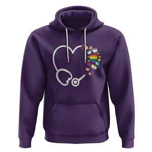 LGBT Nurse Hoodie Rainbow Flag Stethoscope Nurse RN Gay Pride TS09 Purple Printyourwear