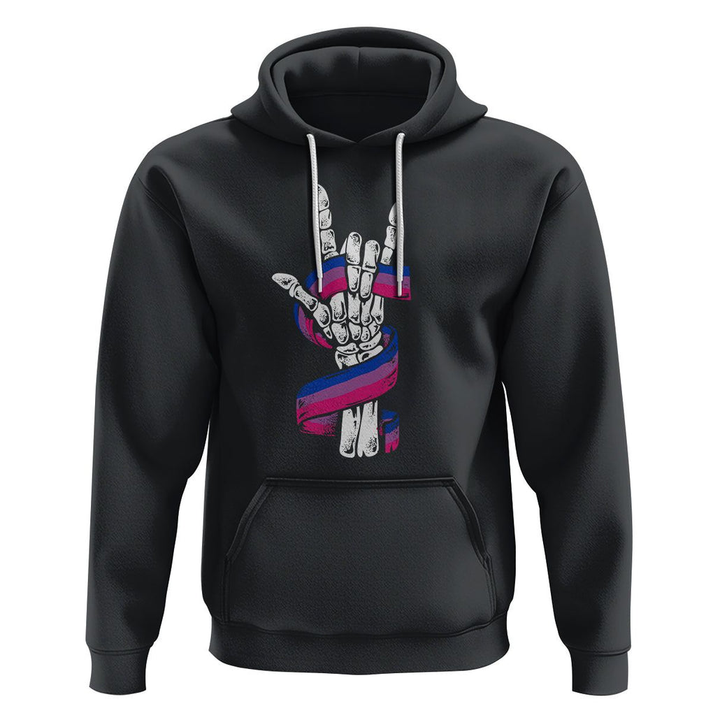 Pansexual Pride Hoodie Skeleton Rock Hand LGBTQ Pans Flag TS09 Black Printyourwear